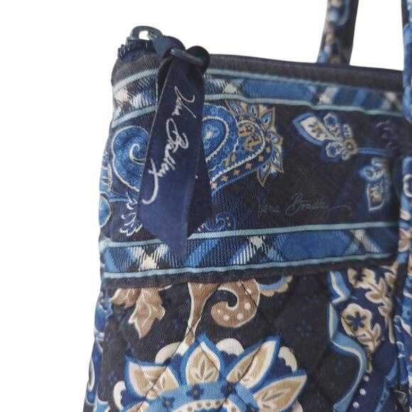 Vera Bradley Vintage 2006 Windsor Navy Molly Shoulder Tote Bag Blue and Gold main image 2